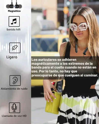 Vista 2 de ZXQ Auriculares inalámbricos Bluetooth con banda para el cuello, auriculares inalámbricos Bluetooth alrededor del cuello, 100 horas de tiempo
