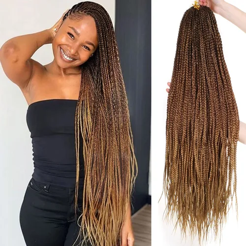 Vista 11 de Unionbeauty - Paquete de 8 trenzas de caja Goddess de cabello a ganchillo, 144 mechones por lote, trenzas de ganchillo preenlazadas, trenzas de caja