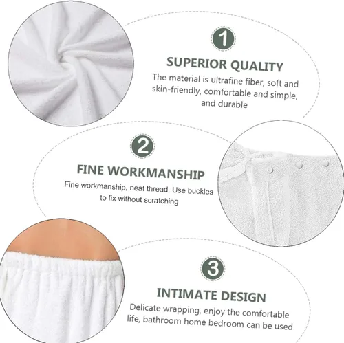 Vista 5 de Juego de toallas de baño y toallas para el cabello para mujer, suave y absorbente de microfibra de secado rápido, con cierre elástico, toalla de spa