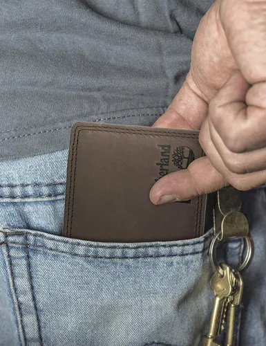 Vista 7 de Timberland PRO Men's Leather RFID Wallet with Removable Flip Pocket Card Carrier