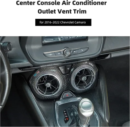 Vista 5 de CheroCar Para consola central Camaro Aire Acondicionado Salida de Ventilación Cubierta Anillo Interior Accesorios para Chevrolet Camaro 2016-2025