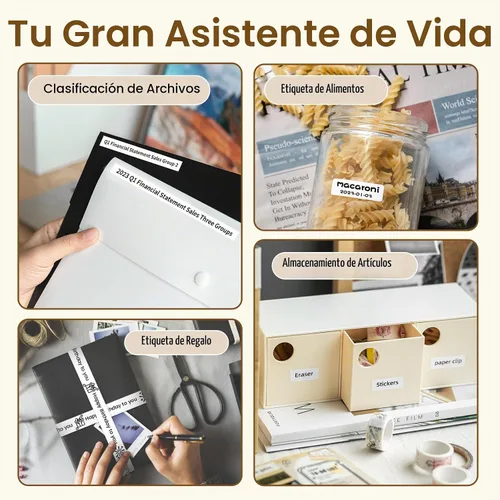 Vista 6 de Phomemo D30 - Etiquetadora inalámbrica Bluetooth, pequeña, de bolsillo, para teléfonos inteligentes, con cinta, impresora térmica directa