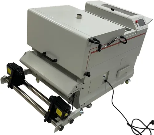 Vista 2 de POVOKICI PRO - Agitador de polvo automático DTF de 24 pulgadas y secadora compacta DTF con plataforma de transporte de absorción al vacío y pantalla