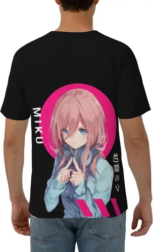 Vista 4 de Anime The Quintuplets Miku Nakano - Camiseta de manga corta para hombre