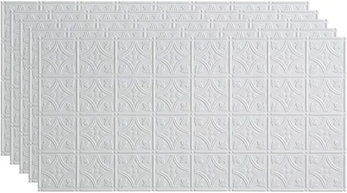 Vista 6 de FASÄDE Panel de techo decorativo de vinilo con pegamento de estilo tradicional y patrón 1 en bronce argente (muestra de 12 x 12 pulgadas)
