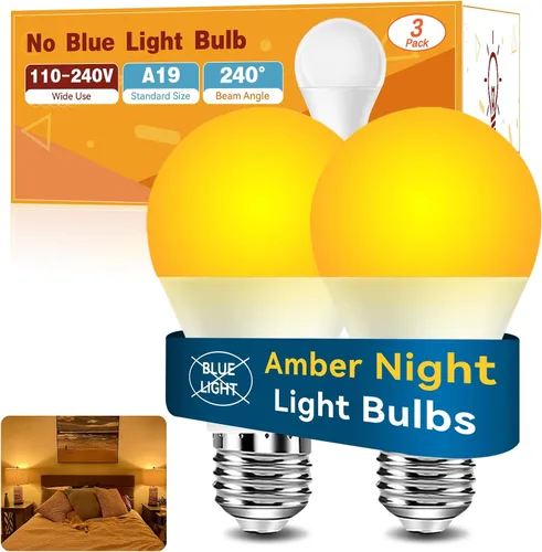 Vista 14 de Neporal Bombillas de Luz Roja de 625nm 3W para Dormir, Bombillas de Bloqueo 100% de Luz Azul para Promover la Melatonina, Bombilla LED A19