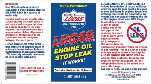 Vista 4 de Lucas Oil 10278 Fuga de parada de aceite del motor - 1 cuarto de galón