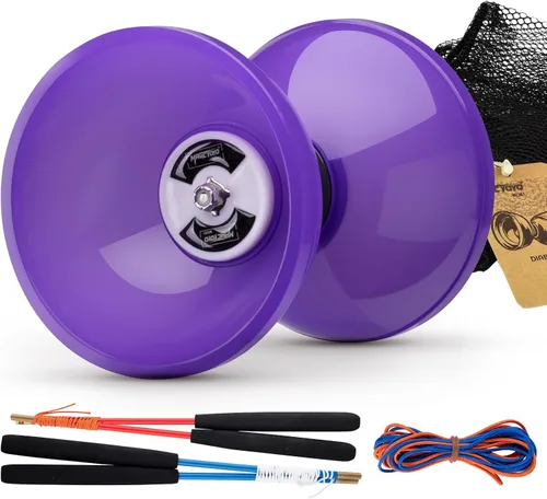 Vista 9 de CHEE MONG MD01 Yoyo chino para niños y adultos, diábolo profesional de triple rodamiento, juguete Diábolo Yoyo de 5 pulgadas con 2 varillas