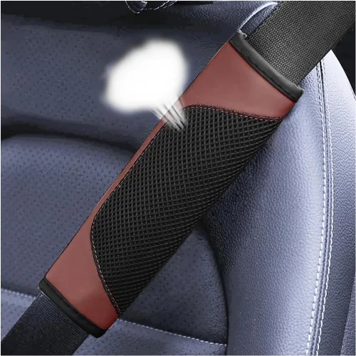 Vista 15 de BESULEN - Fundas para cinturón de seguridad de coche, juego de 2 protectores de correa de hombro de malla de cuero universal, almohadilla de arnés
