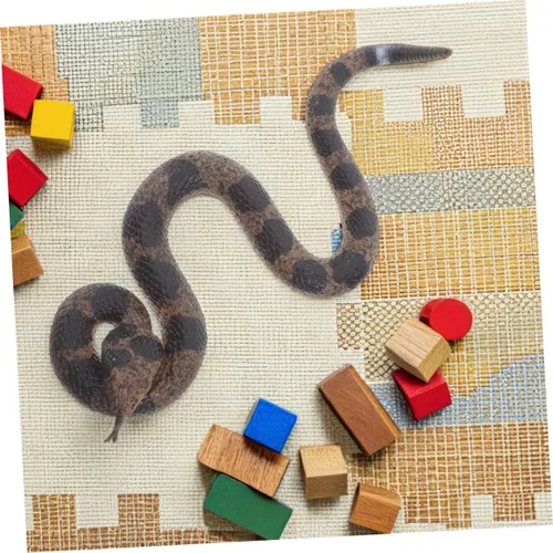 Vista 6 de Abaodam 2pcs Realistic Rubber Snake Lifelike Rattlesnake Figures for Pranks Garden Decor and Halloween Party Props Safe Flexible Material for Pets