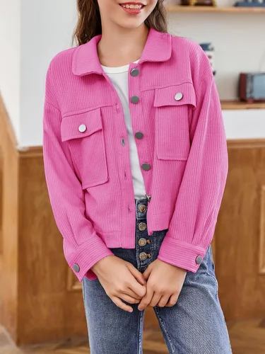 Vista 2 de Galawaqe Chaqueta de punto gofre para niñas de 5 a 14 años