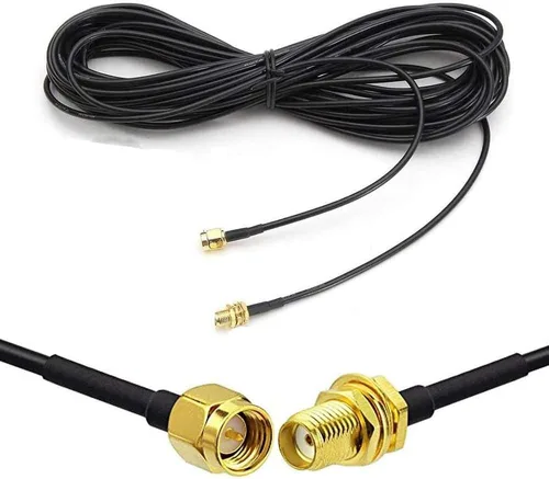 Vista 3 de CORONIR Cable de extensión SMA de 3 pies SMA macho a SMA hembra RF adaptador de conector WiFi cable de extensión de antena paquete de 2
