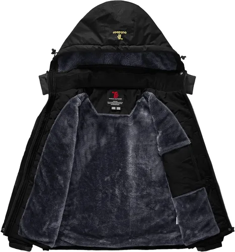 Vista 4 de Rdruko Chaqueta de esquí impermeable para mujer, resistente al viento, para snowboard, trabajo, para uso en invierno