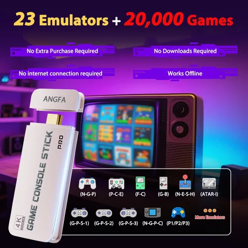 Vista 2 de Wireless Retro Game Console Built-in 20000+ Games and 23 Emulators, 2025 New Plug & Play Retro Gaming Console with 4K Output & Dual 2.4G