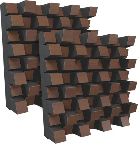 Vista 22 de (2 Pack) — Difusor de estudio acústico de sonido «Sirius» 2D QRD Difusión - Reflexión - Absorción - Insonorización - Aislamiento Panel de arte