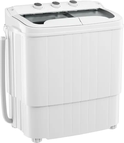 Vista 10 de Greenvelly Lavadora portátil, lavadora de lavandería pequeña de una sola tina con cesta giratoria, lavadora portátil de 6.6 libras, combo para Azul