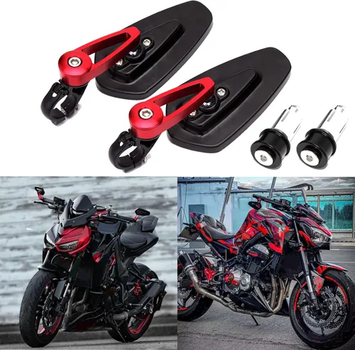 Vista 10 de Rich Choices Universal Espejos Retrovisores Negros para Motocicleta de 22mm 7/8'' de Extremo de Manillar GROM MSX125 CB500F Z125 pro Z650 Z750 Z800
