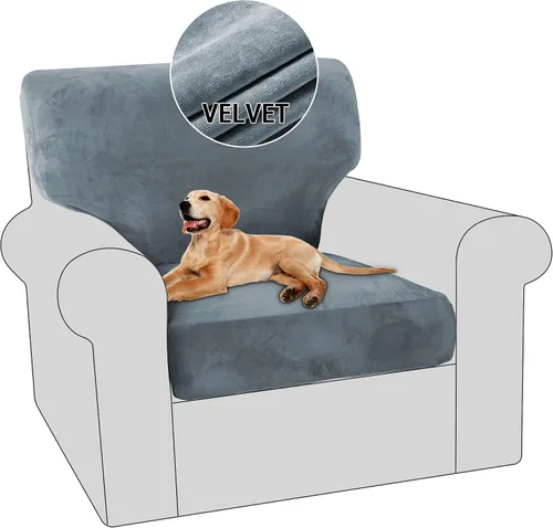 Vista 24 de PrinceDeco Fundas para sillas de terciopelo de varias piezas, fundas de cojín para sofá, fundas de cojín lavables, fundas de cojín de asiento