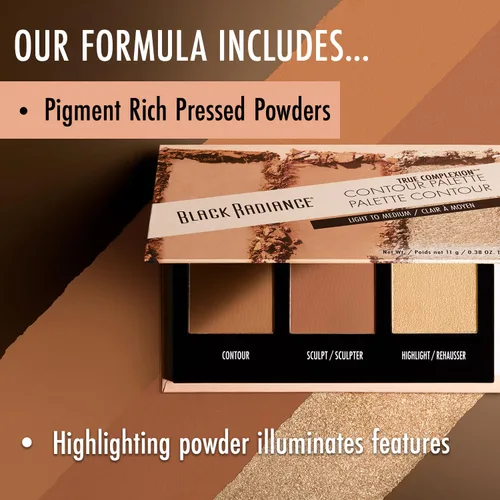 Vista 5 de Black Radiance Paleta de Contorno True Complexion, de Oscuro a Profundo