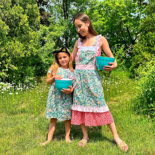 Vista 5 de CRB Fashion Delantal de cocina para mujer Delantal de chef de cocina con bolsillo para damas, mujeres, delantales de chef de cocina con bolsillo
