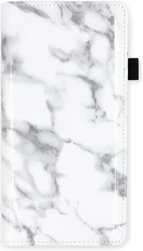 Vista 5 de Menesia Funda de chequera para hombres y mujeres RFID de cuero a cuadros