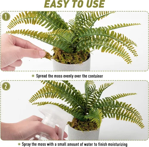 Vista 5 de EBOOT Musgo falso de musgo sintético de 42.33 onzas para plantas en maceta, musgo sintético de gran capacidad para terrario, musgo natural