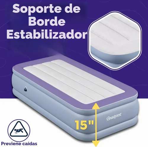 Vista 7 de Simmons beautyrest Hi-Loft Express colchón: raised-profile de aire inflable cama de aire con bomba de exterior, full, Vinilo, gemelo