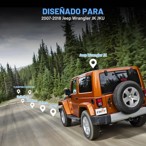 Vista 8 de EWAY Light 2.0 - Cámara de respaldo de neumáticos de repuesto para Jeep Wrangler JK Compass Commander Patriot Liberty 2007-2018, soportes ajustables