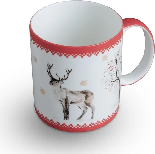 Vista 156 de Maison d' Hermine Taza de café con asas, tazas de porcelana fina de hueso, paquete de una taza de té para bebidas calientes, capuchino, latte