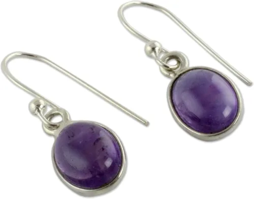 Vista 4 de NOVICA Artisan Handmade Dangle Earrings Sterling Silver Teardrop India