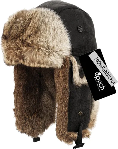 Vista 2 de Real de piel de conejo Gorro de invierno, gorro de cazador Caza Aviator