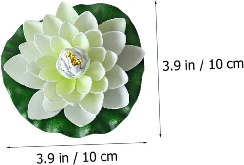 Vista 2 de Yardwe Flores de loto flotantes artificiales para decoración de agua simulada de estanque fáciles de instalar