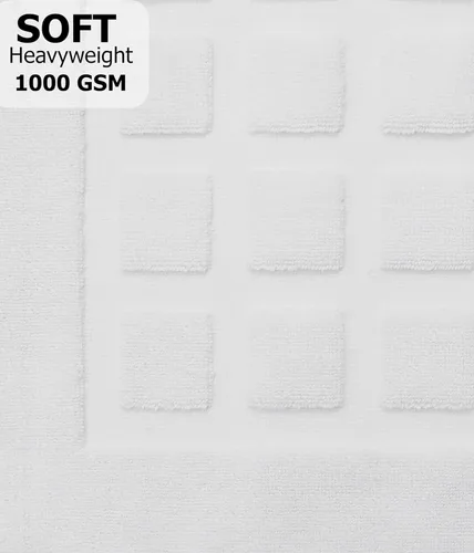 Vista 5 de COTTON CRAFT Tapete para bañera – Azulejo esculpido, 100% algodón, ultra absorbente, de baja pelusa, 1000 GSM, tapete de baño de lujo – Alfombra