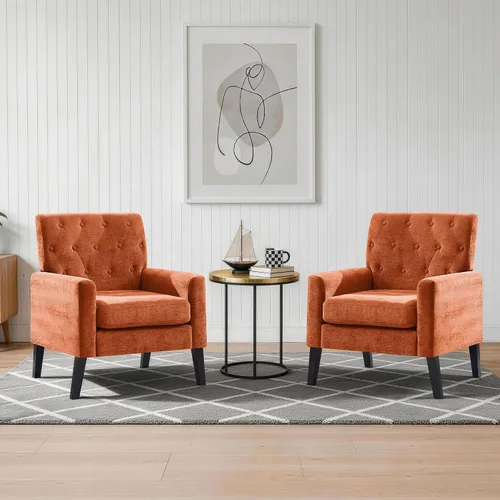 Vista 16 de Sillas decorativas modernas de mediados de siglo, silla de oficina de felpilla beige para recepción, silla de club tapizada para sala de estar