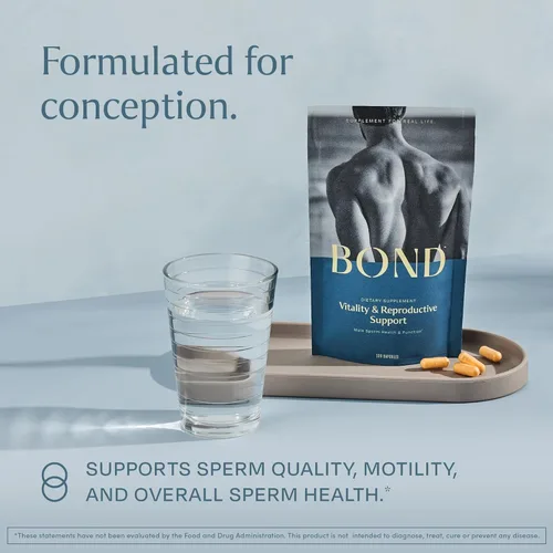 Vista 2 de BOND Vitality - Suplemento de fertilidad masculina todo en uno, concepción para él, suplementos de fertilidad para hombres, suplemento de bienestar