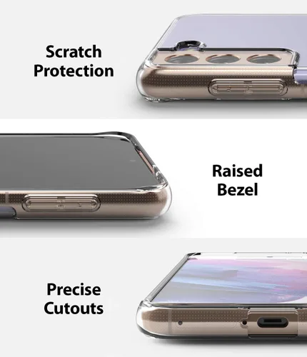 Vista 5 de Ringke Funda de teléfono Air diseñada para Samsung Galaxy S21+Accesorio de cubierta de TPU flexible completo transparente - transparente