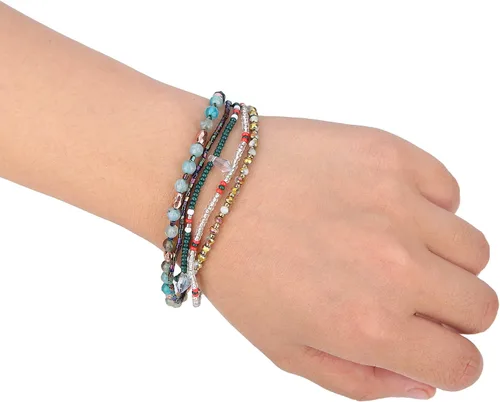 Vista 5 de Joya Gift Handmade Adjustable Wrap Bracelet Bohemian String Braided Beads Anklets Gifts for Women Girls
