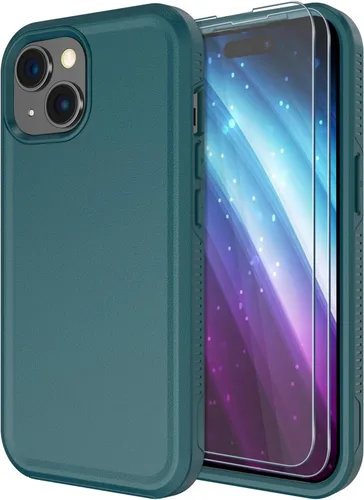 Vista 24 de Diverbox Funda para iPhone 15 Plus [a prueba de golpes] [a prueba de caídas] [protector de pantalla de vidrio templado], funda de protección
