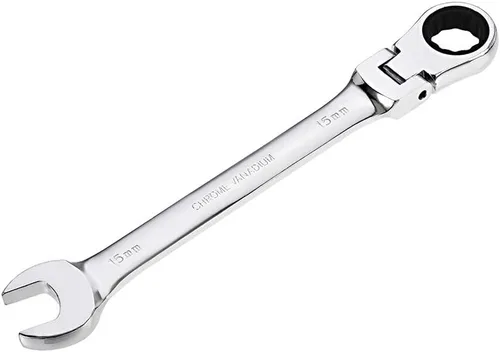 Vista 12 de uxcell Llave combinada de trinquete de cabeza flexible de 0.236 in métrica 72 dientes 12 puntos de trinquete caja terminada herramientas de llave