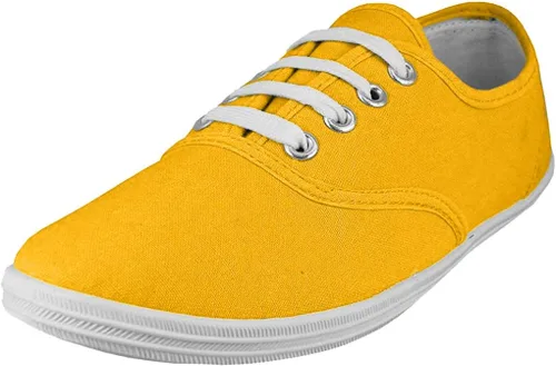 Vista 6 de Easy USA - Zapato de lona con cordones para mujer con plantilla acolchada