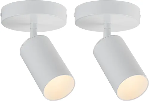 Vista 9 de Foco de Techo Moderno, Luces Spot GU10 para Interiores con Pivote de 350°, Paquete de 2 Focos Direccionales Ajustables para Interiores, Luz de Negro