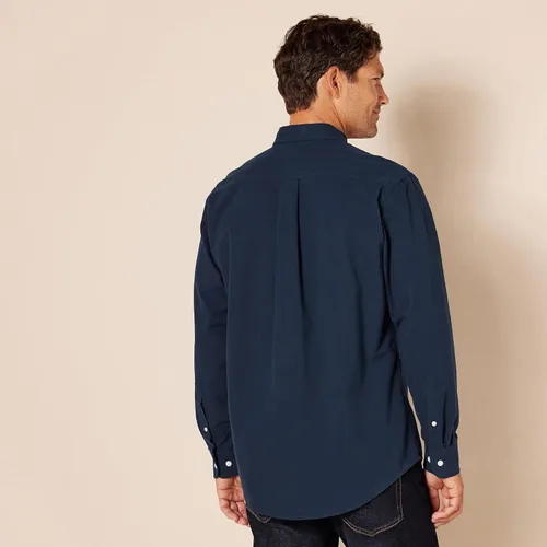 Vista 4 de Camisa Tienda Essentials de tela oxford, de manga larga, ajuste regular, con bolsillo, para hombre