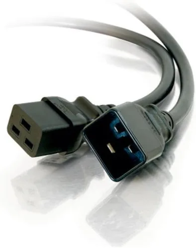 Vista 27 de Cable de alimentación C2G, cable de extensión corto, cable de extensión de alimentación, cable de alimentación de bloqueo, 10A, 250V, negro, 1 pie