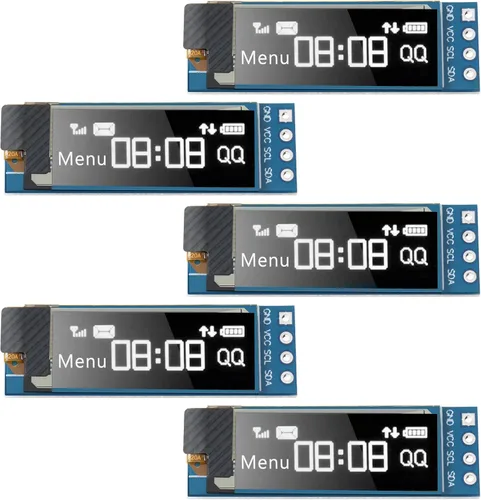 Vista 8 de Frienda Módulo de pantalla I2C de 5 piezas de 0.91 pulgadas I2C OLED Módulo de pantalla I2C Controlador de pantalla OLED DC 3.3V a 5V