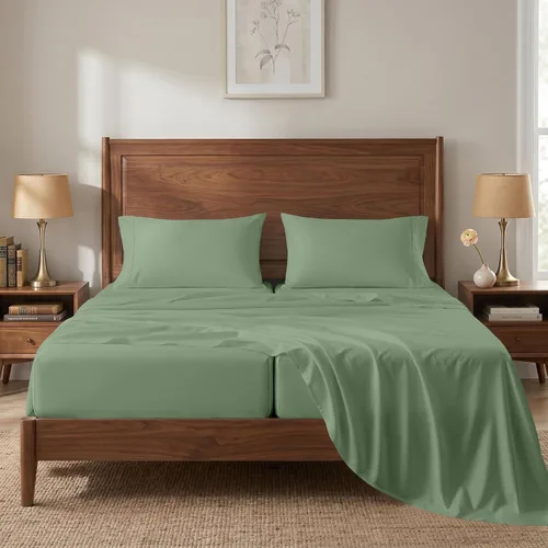 Vista 20 de LANE LINEN Sábanas de cama individual – 450TC algodón peinado de fibra larga de alta calidad, color blanco Soft & Breathable Twin Sheet &