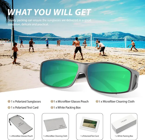 Vista 6 de URUMQI Gafas de conducción de visión nocturna para hombres y mujeres, lentes polarizados antirreflejos, lentes de alta definición amarillas