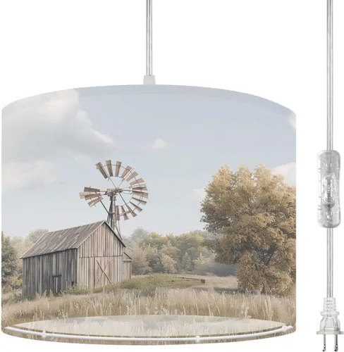 Vista 8 de Plug in Pendant Light Succulent Field Stained Glass Panel Hanging Lamp with Plug in Cord 16.4 ft Dimmable Hanging Light for Bedroom Kitchen Island