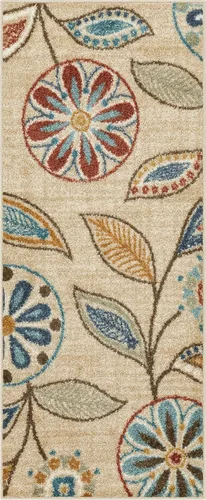 Vista 28 de Maples Rugs Reggie - Alfombra bohemia con estampado floral, 1 pies 8 Gris oscuro