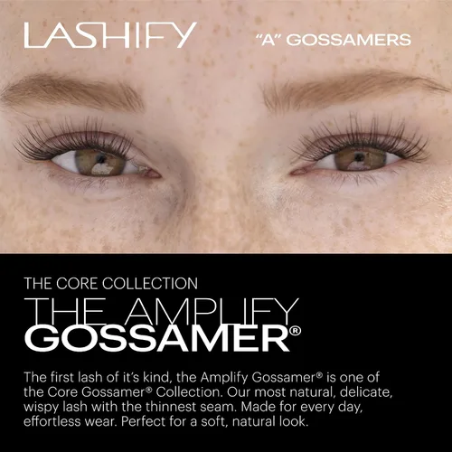 Vista 2 de Lashify Amplify - Extensiones de pestañas Gossamer de 0.47 pulgadas, color ceniza, pestañas postizas para un aspecto natural