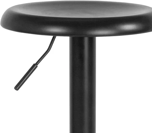Vista 8 de Flash Furniture Taburete de bar retro de altura ajustable de la serie Madrid en acabado negro